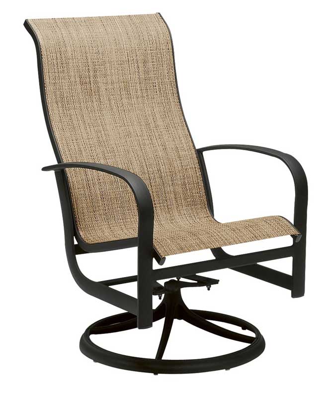 Fremont Sling Aluminum Swivel High Back Dining Chair by Woodard - Image 2